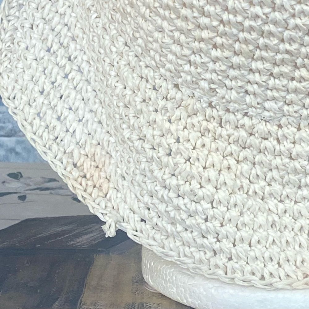 Vintage Woven Summer Hat Floppy Brim Embroidered 100% Woven Paper - Picture 6 of 8